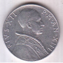 1951 5 Lire  Anno XIII Pio XII